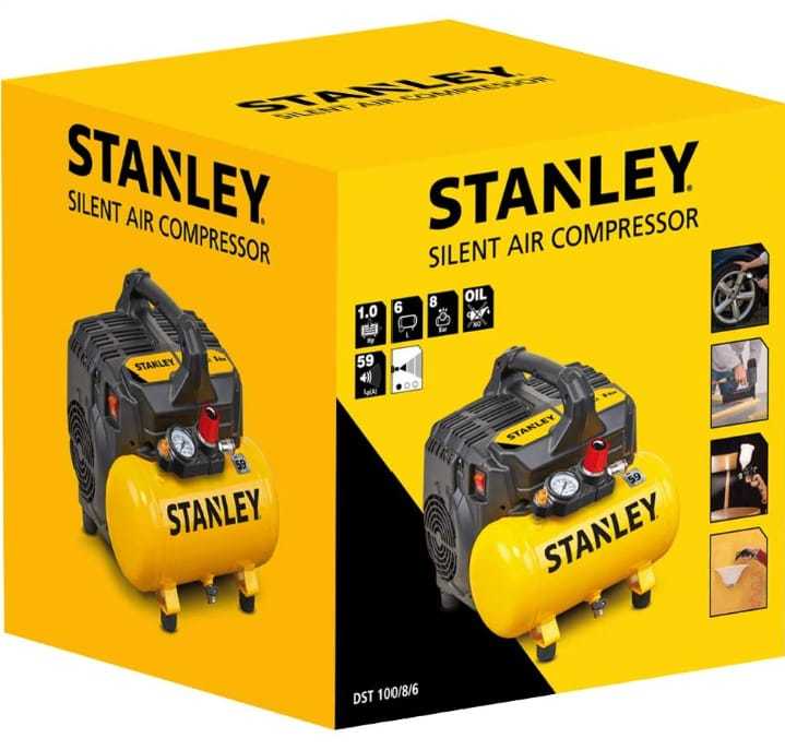 Stanley DST 100/8/6 1 Hp 8 Bar 6 L Çok Sessiz Hava Kompresörü